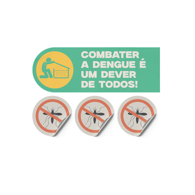Cartela de adesivos - Prevenção contra dengue